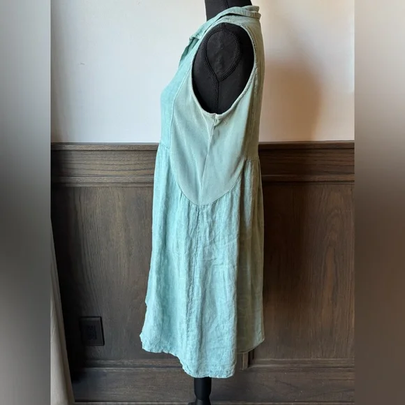 Terri Millennio Sleeveless Linen Dress in light Teal medium - Picture 2 of 5
